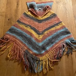 Gently worn one size pancho multi colored